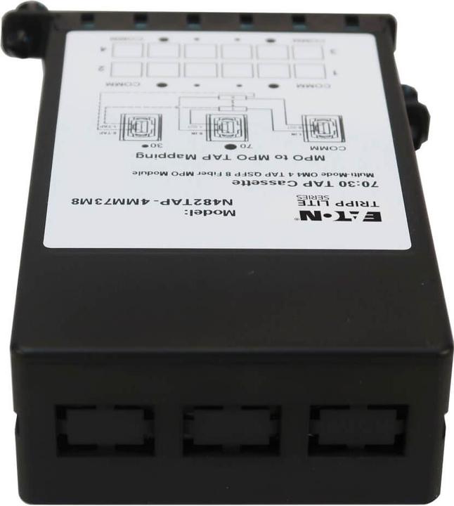 Image du produit Eaton TRIPPLITE Fiber TAP Cassette - Multimode 8-Fiber MPO to MPO 4monitoring Ports 70/30 Split