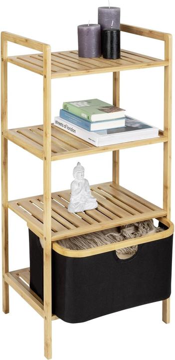 Actual product image Wenko Ecori Shelf 44 x 93.5 cm, Nature/Black (10 x 36 x 96 cm)