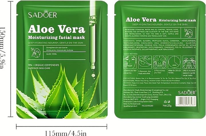 Actual product image PhoneLook 8er Pack Aloe Vera Tuchmasken feuchtigkeitsspendend und straffend mit Hyaluronsäure alkoholfrei (25 ml)