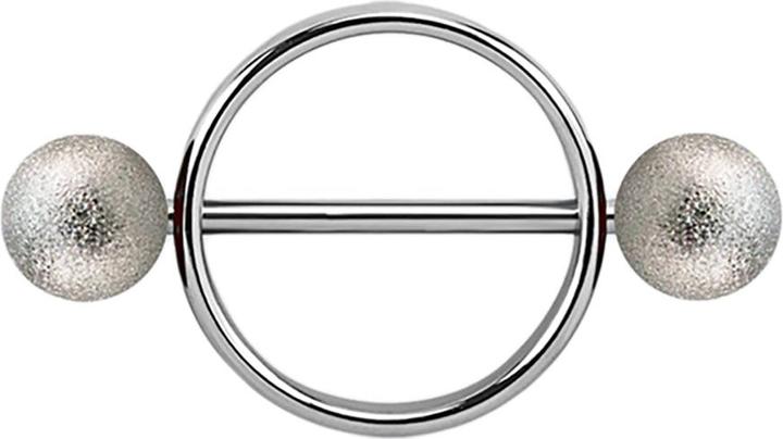 Immagine prodotto Star Piercing Barbell rotondo d'argento con due palline maculate (senza ottone, Acciaio chirurgico 316L)
