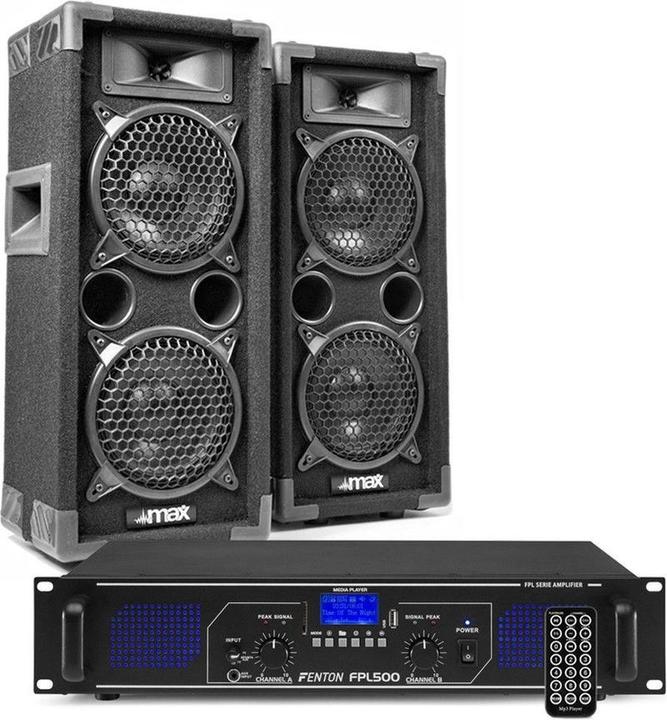 Fenton Installation sono DJ avec Bluetooth - Combinaison enceintes DJ Max26 + amplificateur Bluetooth -