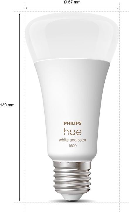 Produktbild Philips Hue White & Color Ambiance BT (E27, 13.50 W, 1600 lm, 1 x, F)