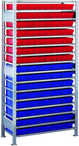 Actual product image Schulte Lagertechnik MULTIplus150 boltless basic shelving system with 110 bins