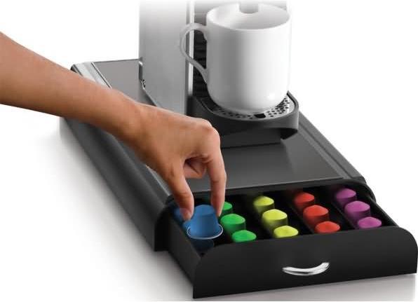 Image du produit Luxe capsule houder met la charge - opbergelement - tbv Nespresso cuphouder- machine standaard - 50 cups