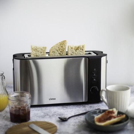 Actual product image Livoo Large slot stainless steel toaster