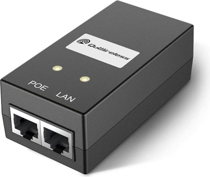 Actual product image Teltonika PoE Injector QuPSU P248E Passive POE 24V, 0.8A (Passive 24V PoE-in, 19 W)