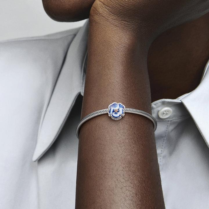 Produktbild Pandora Charm blaue Stiefmütterchenblüte (1.18 cm, Sterling-Silber, Emaille)