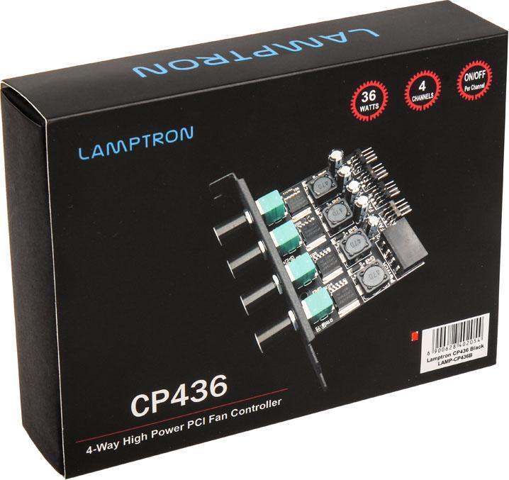 Actual product image Lamptron CP436 4-channel fan controller for PCI slot - black (4 Fan)