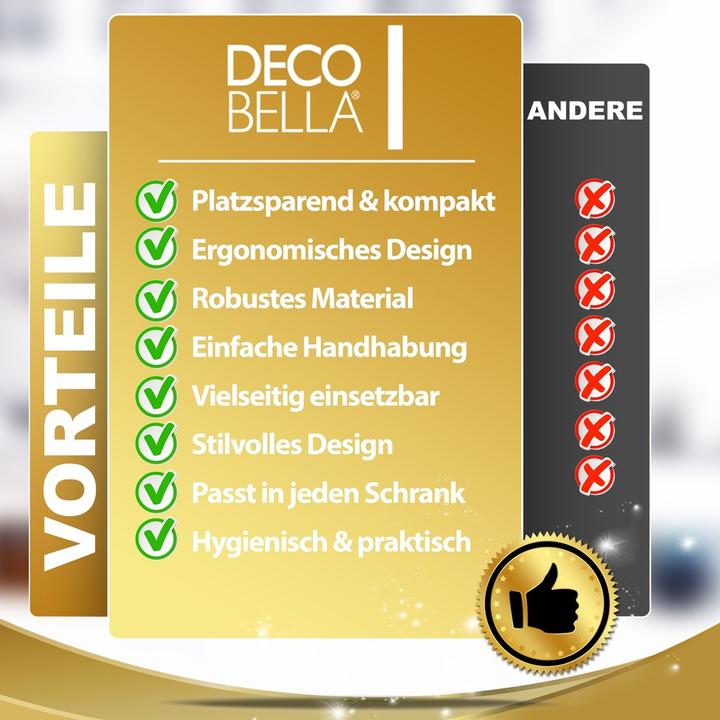 Immagine prodotto DecoBella Set di 6 appendiabiti in plastica - Trasparente, robusto e salvaspazio (6 x)