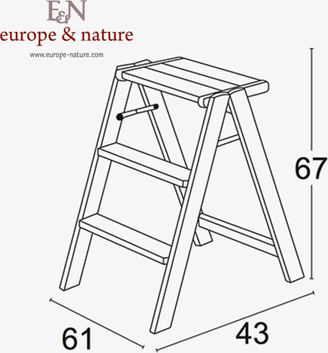 Actual product image Europe & Nature Stepladder (Stile, 43 cm)