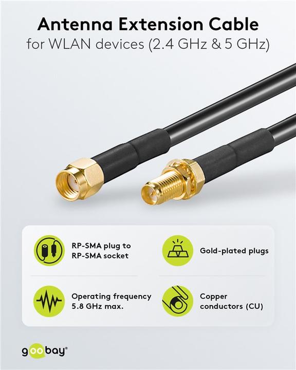 Actual product image Goobay WLAN antenna extension cable (Antenna cable)