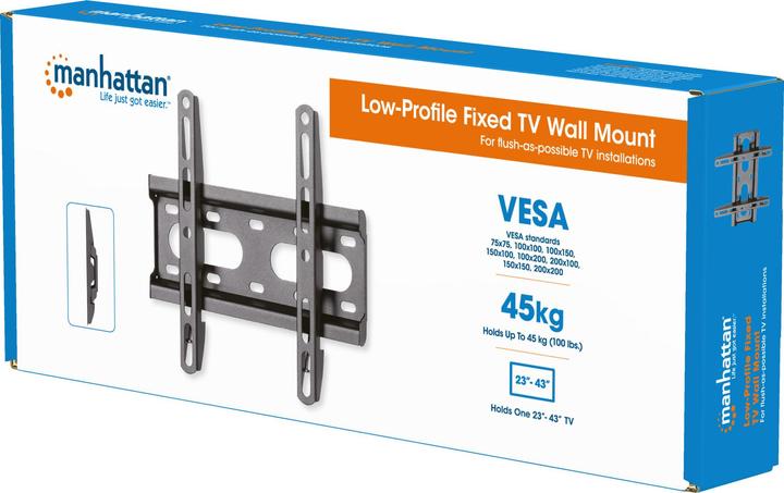 Image du produit Manhattan Support TV mural ultraplat (Mur, 43", 45 kg)