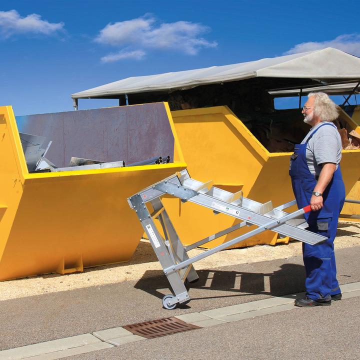 Immagine prodotto Munk Piattaforma di lavoro mobile, larghezza gradini 1000 mm, alluminio nervato 5 gradini (Ponteggio, 151.50 cm)