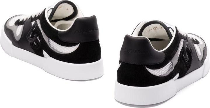 Produktbild Dolce & Gabbana portofino strobel light sneakers in leather and fabric color black and white (43)