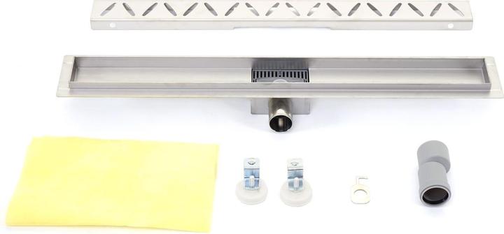 Produktbild Swisshandel24 Duschrinne 90cm Bodenablauf Abflussrinne Duschablauf, Edelstahl Siphon 50-120cm (900 mm)