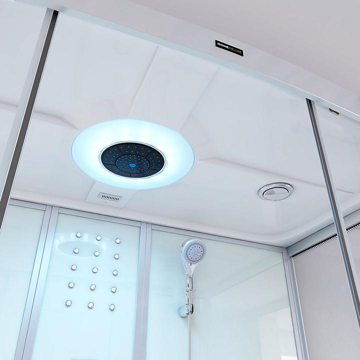 Immagine prodotto Home Deluxe Doccia a vapore con funzione idromassaggio e illuminazione LED YARU WHITE - 170x90x220 cm
