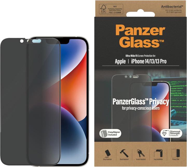 Image du produit PanzerGlass Protection d'écran Ultra Wide Fit Privacy iPhone 14 (1 pièce(s), Apple iPhone 13, Apple iPhone 13 Pro, Apple iPhone 14)