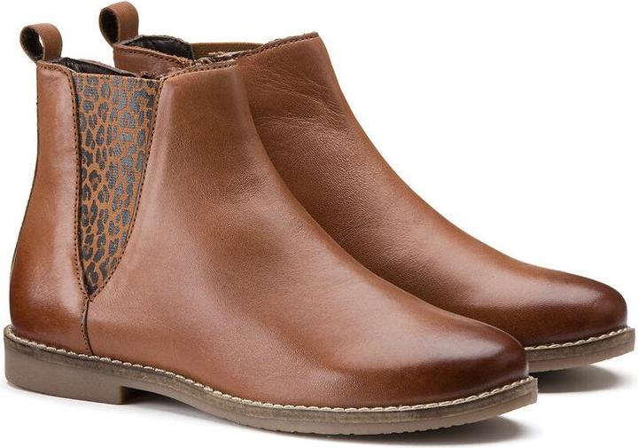 La Redoute Collections Chelsea-Boots aus Leder mit Leopardenmuster