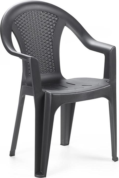 Actual product image Mojawo 2 pieces stacking chair rattan look anthracite