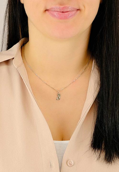 Produktbild Muau Pendant cat white gold 750, 18x9mm (750/18K Weissgold)