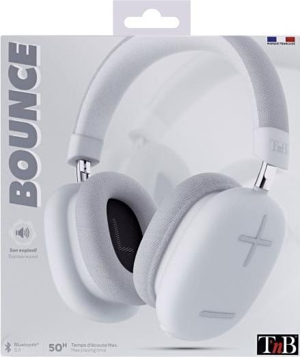 Actual product image T'nB Casque Micro Bluetooth Bounce (Blanc) (ANC, 50 h, Cable)