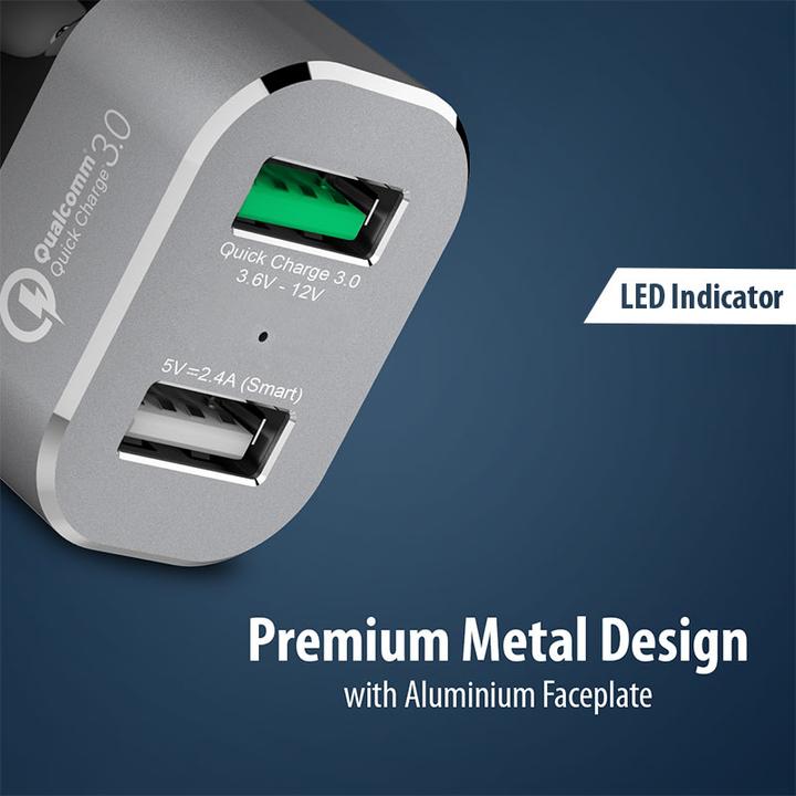 Actual product image Crong Power įkroviklis 2x USB-A 3 A (CRG-PWRC-USB30-ALU)