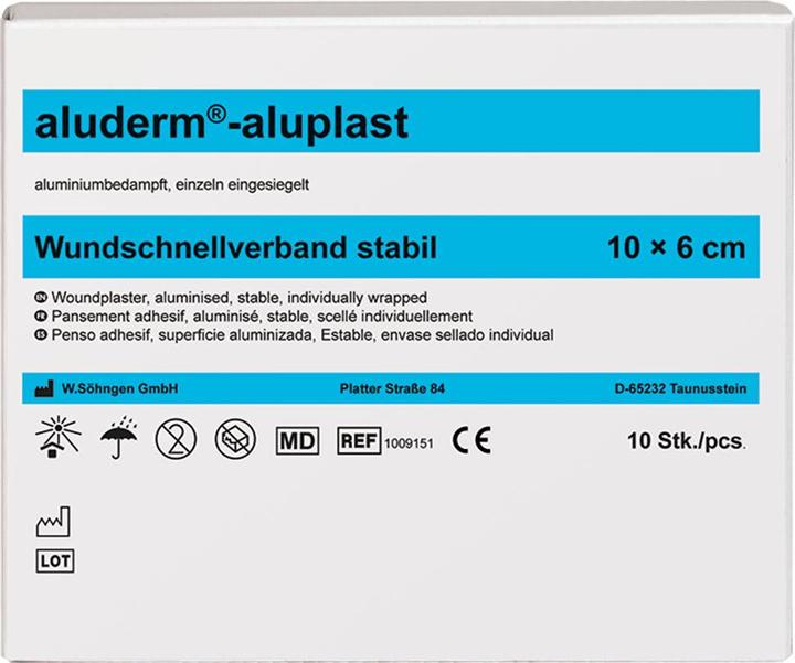 Produktbild Söhngen aluderm aluplast Pflaster starr / stabil 10x6cm, 10 Stk., einzeln (10 x)