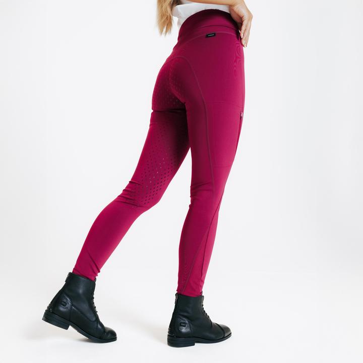 Produktbild Fouganza Reitleggings 500 Full Grip Damen lila (L)