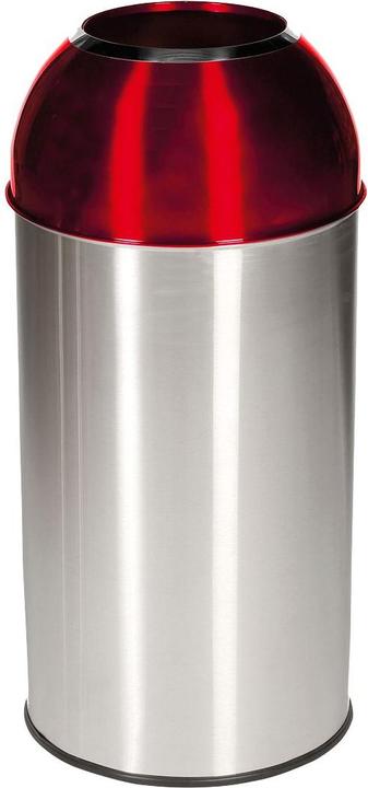 Produktbild Probbax Edelstahl-Abfallsammler, Volumen 40 l, BxHxT 350x740x350 mm, Deckel rot (40 l)