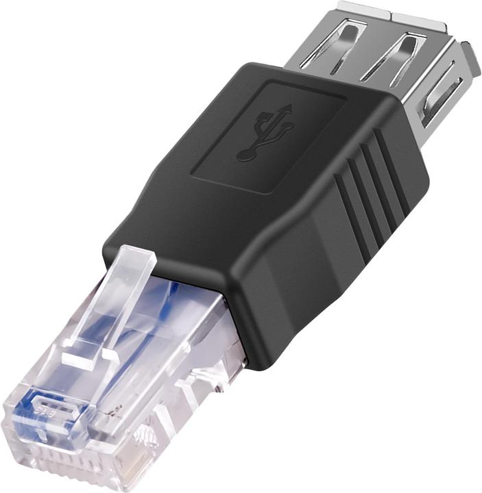 Image du produit Akyga AK-AD-27 cable changeur de genre RJ45 USB 2.0 type A Noir (RJ45, 5.80 cm)