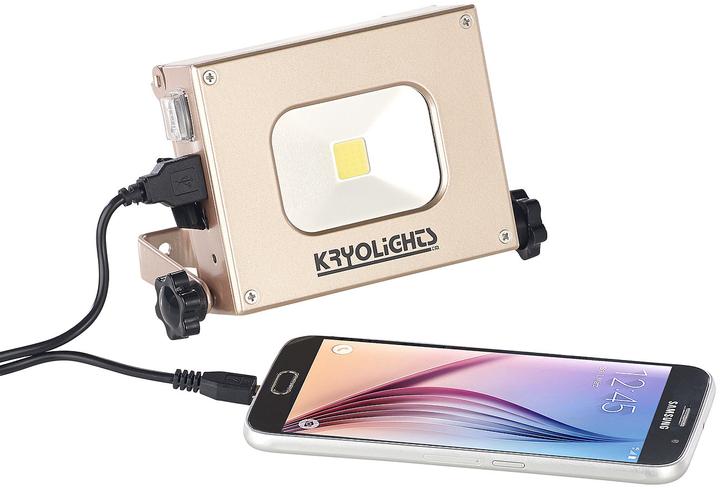 Immagine prodotto KryoLights Proiettore LED 2in1 con powerbank e pannello solare (4000 mAh, 5 W, 14800 Wh)