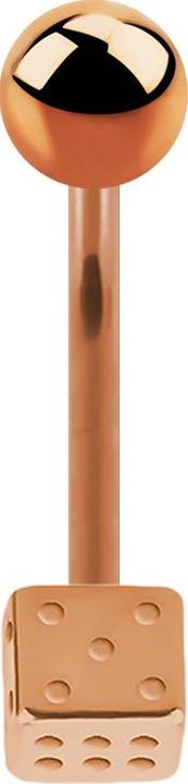 Produktbild Star Piercing Banane rosegold mit Kugel und Würfel (Chirurgenstahl 316L)