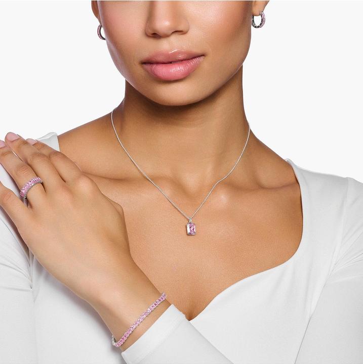 Image du produit Thomas Sabo Chaîne pierre rose argent (Argent 925, 40 - 45 cm)