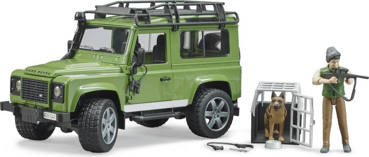 Image du produit Bruder Land Rover Defender Station Wagon avec garde forestier et chien