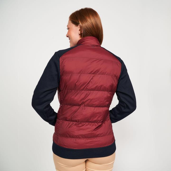 Actual product image Inesis Ladies golf quilted jacket hybrid - CW900 blue/bordeaux