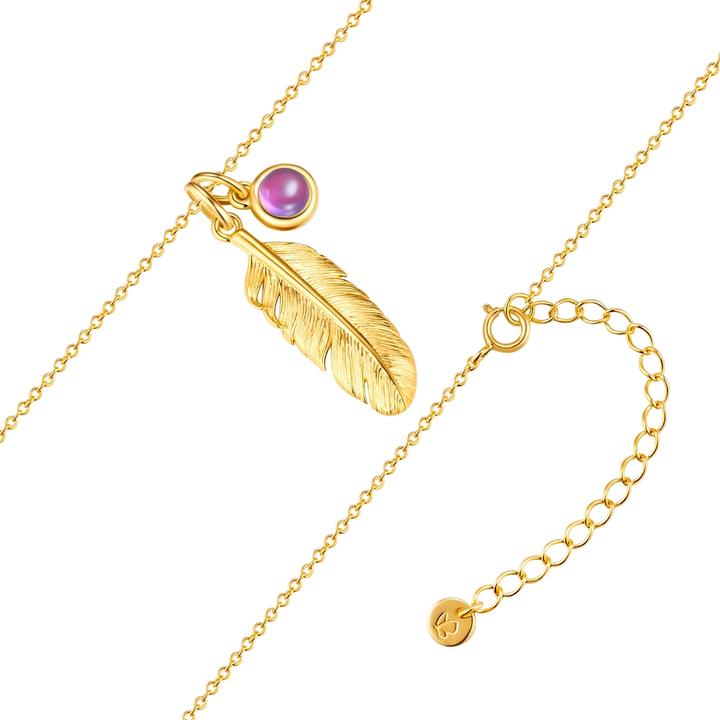 Actual product image Glanzstücke München Ladies necklace feather sterling silver - 35048 (Sterling Silver, 40 - 45 cm)