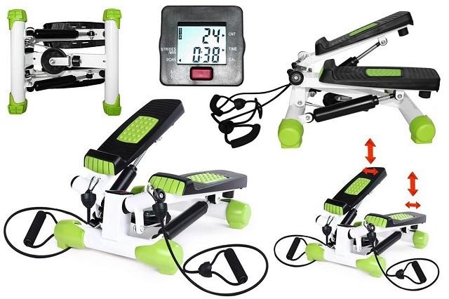 Actual product image HMS Diagonal stepper with cable white and green S3033