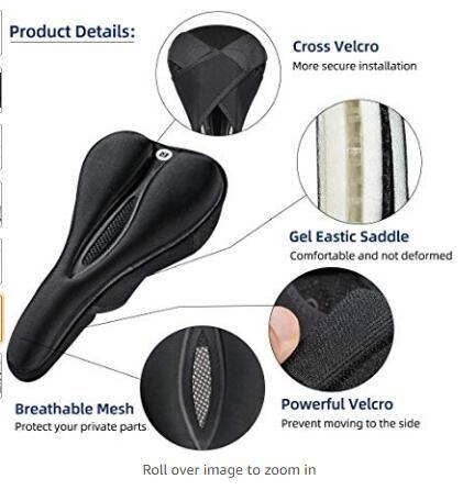 Actual product image Rockbros LF047-B silicone gel bicycle seat cover size L - black