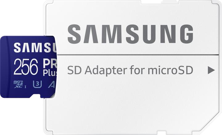Image du produit Samsung Carte SD MicroSD SDXC PRO Plus 2021CL10 (256 Go, microSDXC, U3, UHS-I)