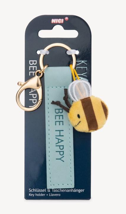 Produktbild Magni NICI Schlüsselanhänger Bee happy Kunstlederband mit Biene türkis 10cm