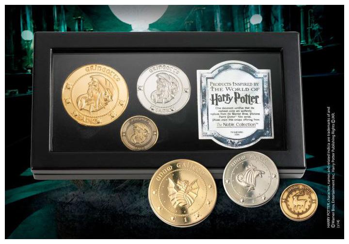 Actual product image Noble Collection Harry Potter Replica Gringotts Bank Coin Set