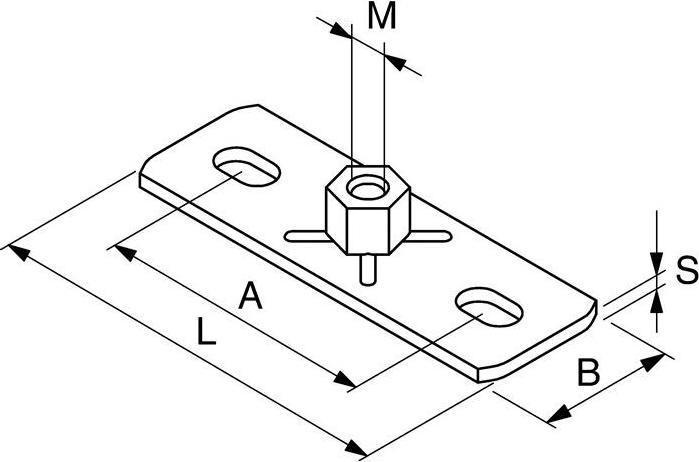 Immagine prodotto Fischer Piastra di base GPL Lunghezza 120 mm Larghezza 40 mm Spessore 4,0 mm Acciaio zincato zincato v (M10)