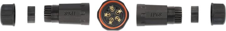Image du produit Delock Connecteur de câble pour usage extérieur 5 broches, étanche IP68, vissable, diamètre du câble 4,5