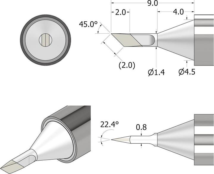 Produktbild iFixit Power Series Soldering Iron Tip – messerförmig 1.4