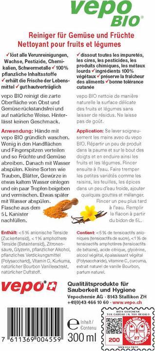 Immagine prodotto Vepo Detergente organico per frutta e verdura