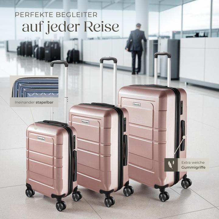 Image du produit tectake Set de valises rigides BRICE 3 pièces avec serrure à code