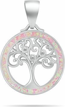 Produktbild Brilio Silver - Silver pendant Tree of Life with zircons and blue opal PT137WB