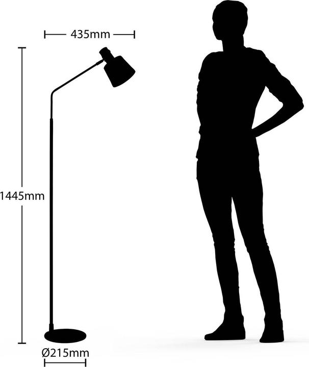 Produktbild Lindby Vlada Stehlampe zum Lesen, messing, schwarz (E27)