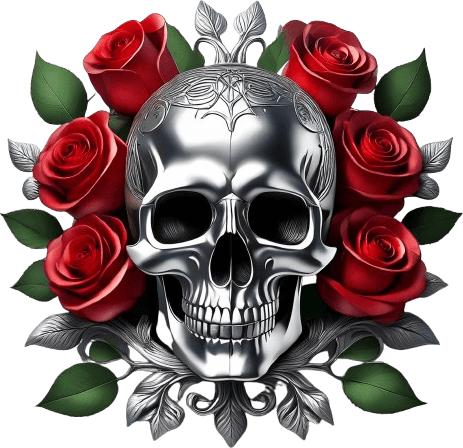 Actual product image Bügelbilder Bügelbild Tattoo Skull Roses