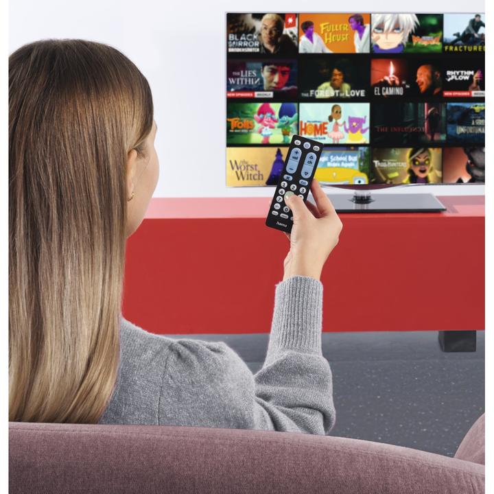 Image du produit Hama Télécommande universelle TV, infrarouge, pour 2 appareils, grosses touches, programmable (Télécommande universelle, Infrarouge)